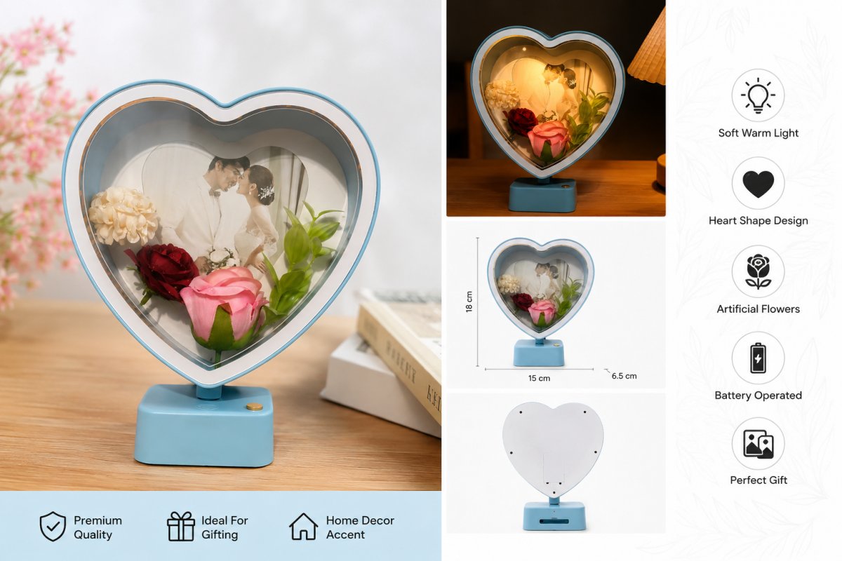 HeartGlow LED Photo Frame - alternate view